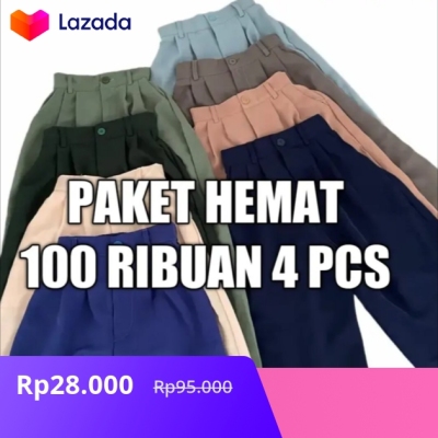 PAKET HEMAT 100RBU 4PCS CELANA KULOT LOOSE PANTS CELANA KULOT WANITA