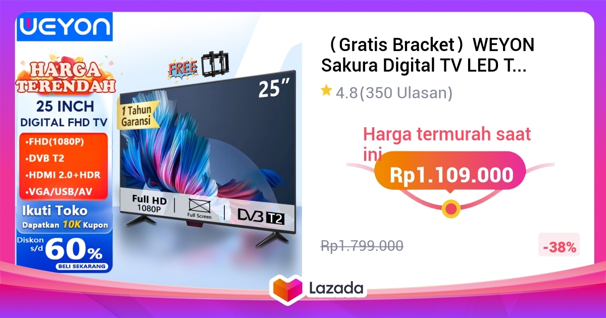 Gratis Bracketweyon Sakura Digital Tv Led Tv Inch Hd