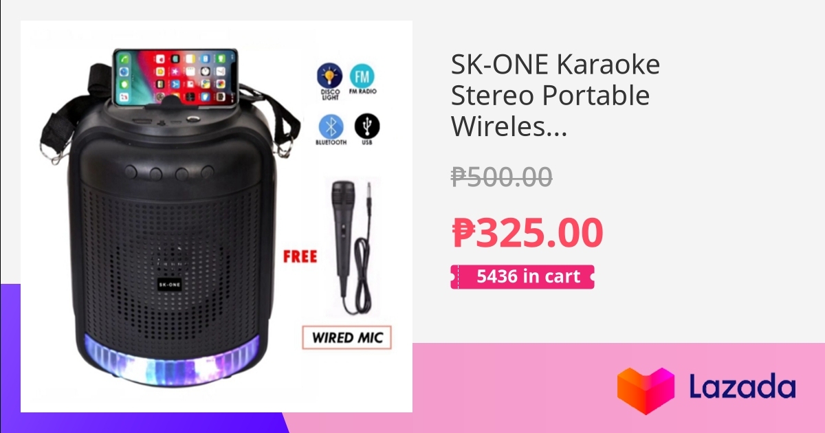 SK ONE Karaoke Stereo Portable Wireless With DISCO Light And Strap