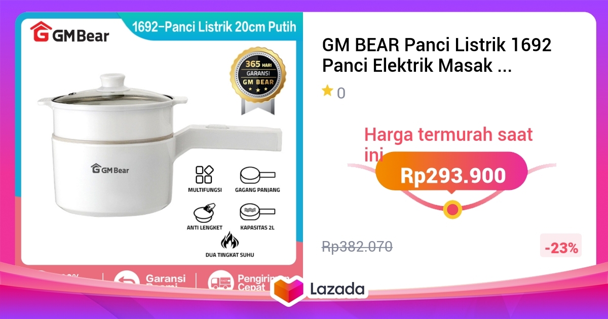 Gm Bear Panci Listrik Panci Elektrik Masak In Keramik Panci