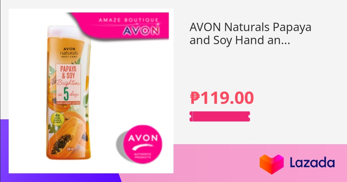 AVON Naturals Papaya And Soy Hand And Body Lotion 200ml