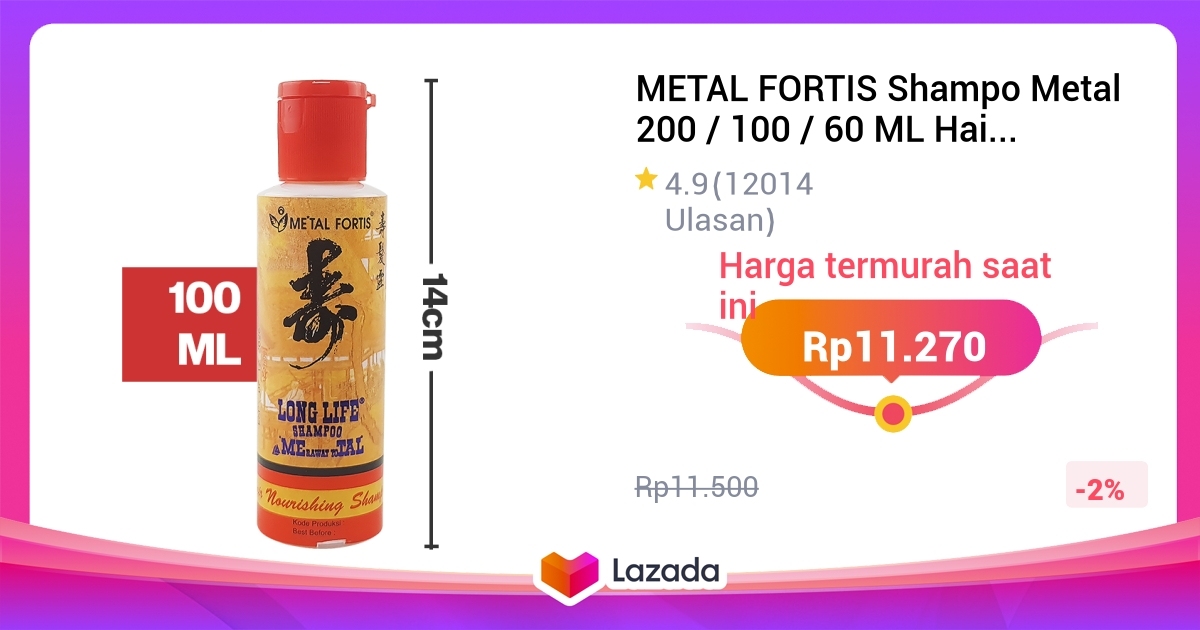 Metal Fortis Shampo Metal Ml Hair Nourishing Long Life