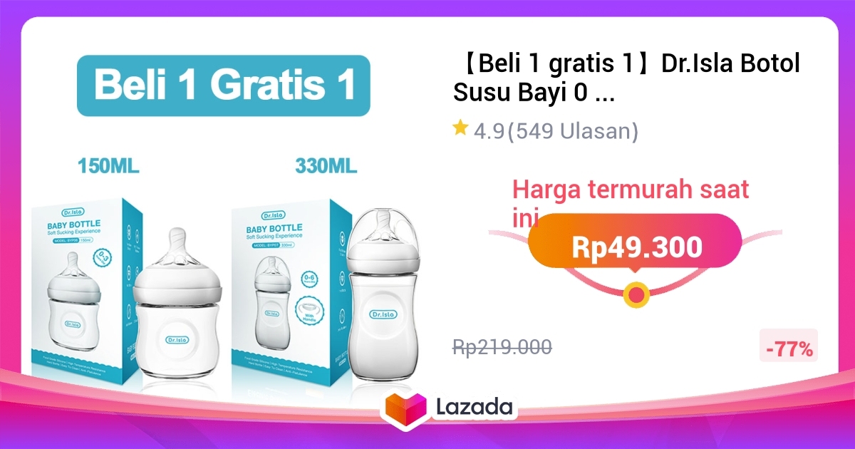 Beli 1 Gratis 1Dr Isla Botol Susu Bayi 0 3 Tahun BYP07 Natural Bottle