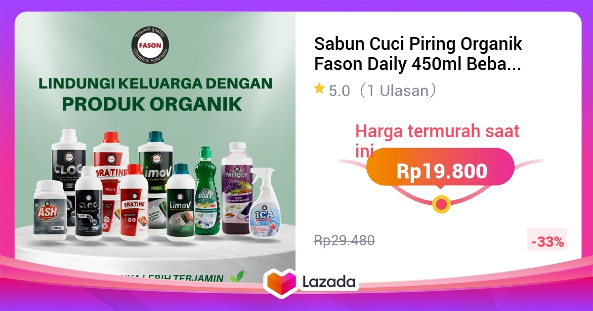 Sabun Cuci Piring Organik Fason Daily Ml Bebas Petrolium