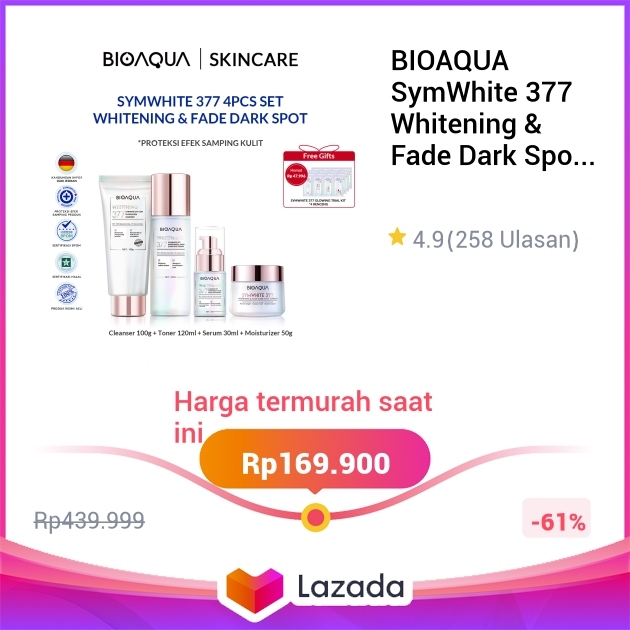 BIOAQUA SymWhite 377 Whitening Fade Dark Spot Paket Skincare