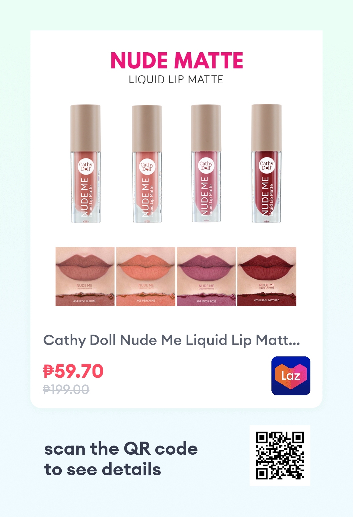 Cathy Doll Nude Me Liquid Lip Matte Ml Mini