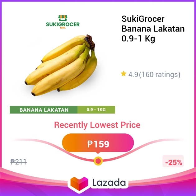 SukiGrocer Banana Lakatan 0 9 1 Kg