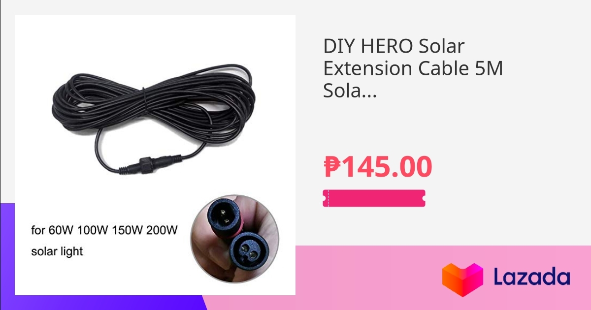 DIY HERO Solar Extension Cable 5M Solar Light Extension Cable Solar