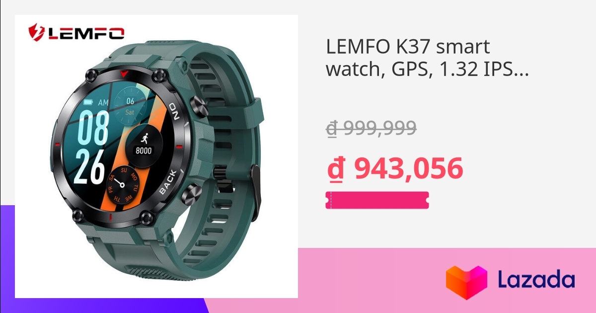 LEMFO K37 Smart Watch GPS 1 32 IPS 480mAh Motion Monitor IP68