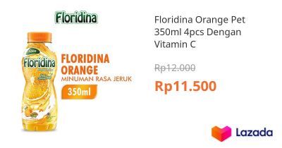 Floridina Orange Pet 350ml 4pcs Dengan Vitamin C