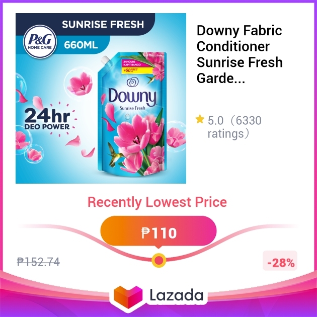 Downy Fabric Conditioner Sunrise Fresh Garden Bloom 660ml Refill Blue