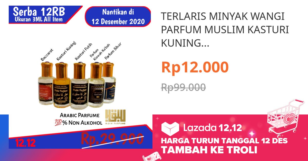 Terlaris Minyak Wangi Parfum Muslim Kasturi Kuning Kasturi Putih