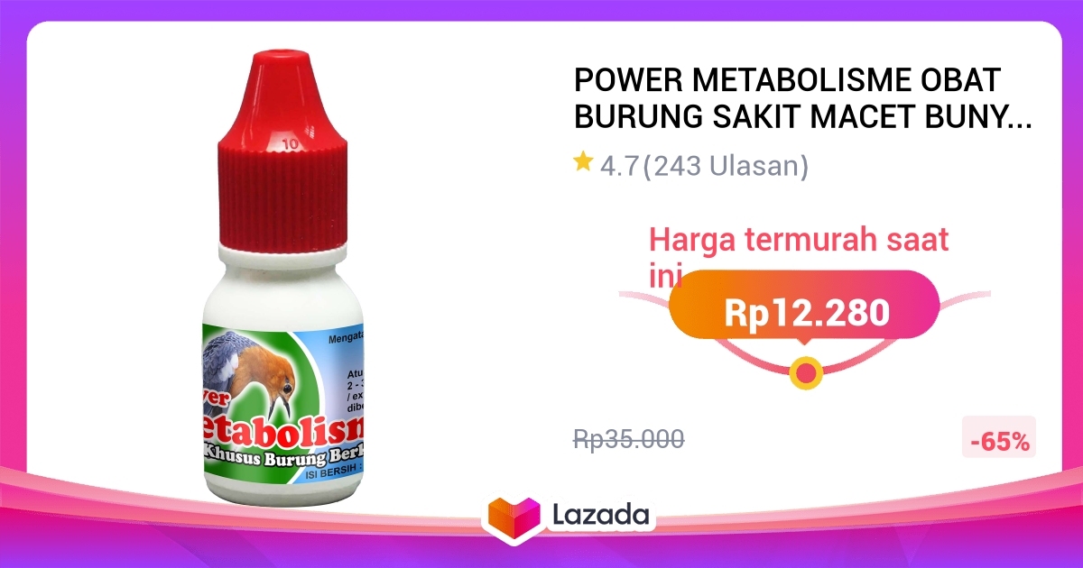 POWER METABOLISME OBAT BURUNG SAKIT MACET BUNYI SULIT MABUNG TERLAMBAT