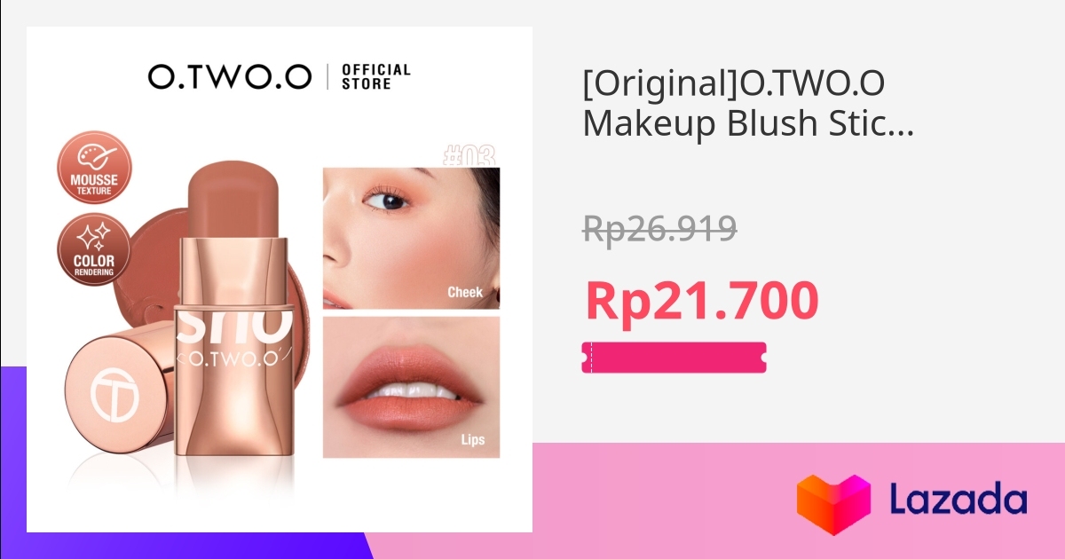 O Tw O O Makeup Blush Stick Kosmetik Kecantikan Lip Gloss Hidrasi Pipi