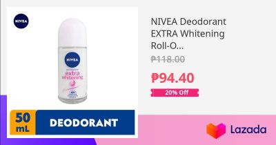 Nivea Deodorant Extra Whitening Roll On Ml