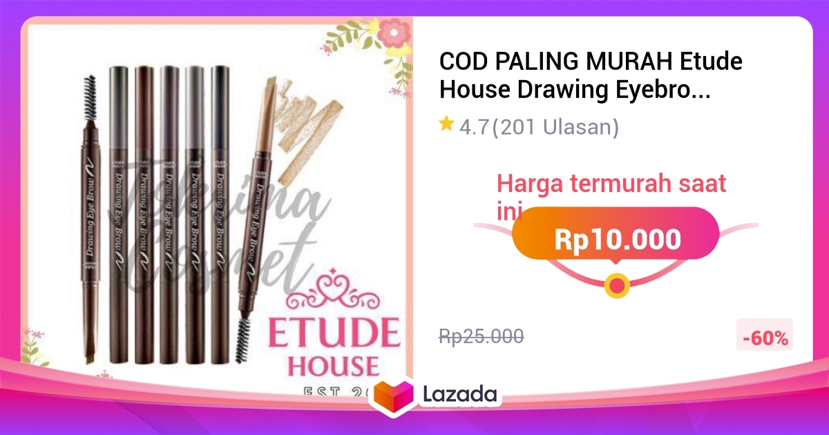 COD PALING MURAH Etude House Drawing Eyebrow Pencil Pensil Alis Etude