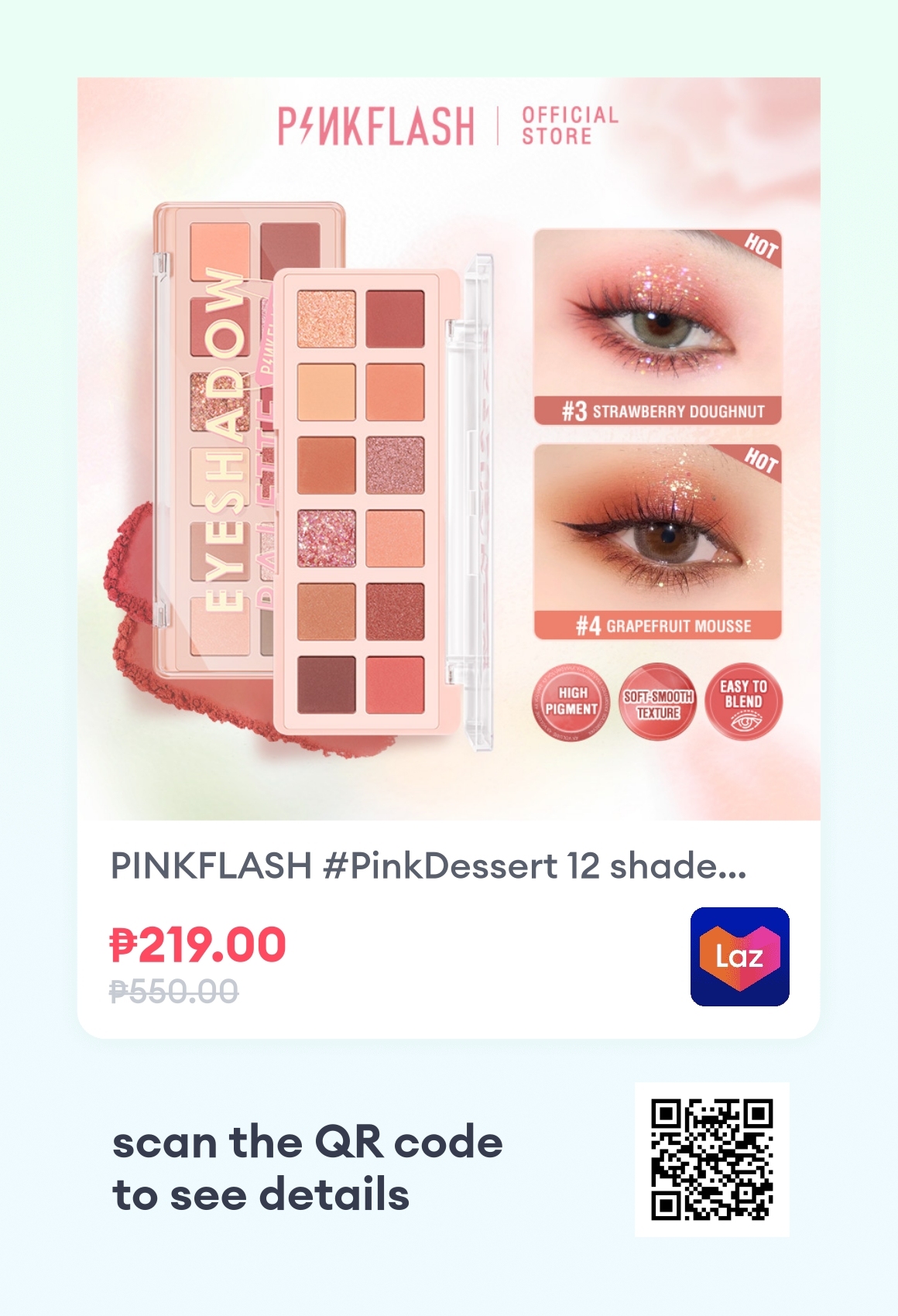 Pinkflash Pinkdessert Shades Eyeshadow Palette Eye Make Up High