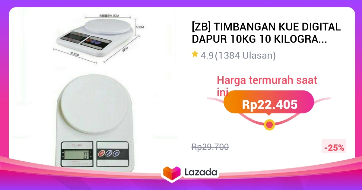 Zb Timbangan Kue Digital Dapur Kg Kilogram Gram G