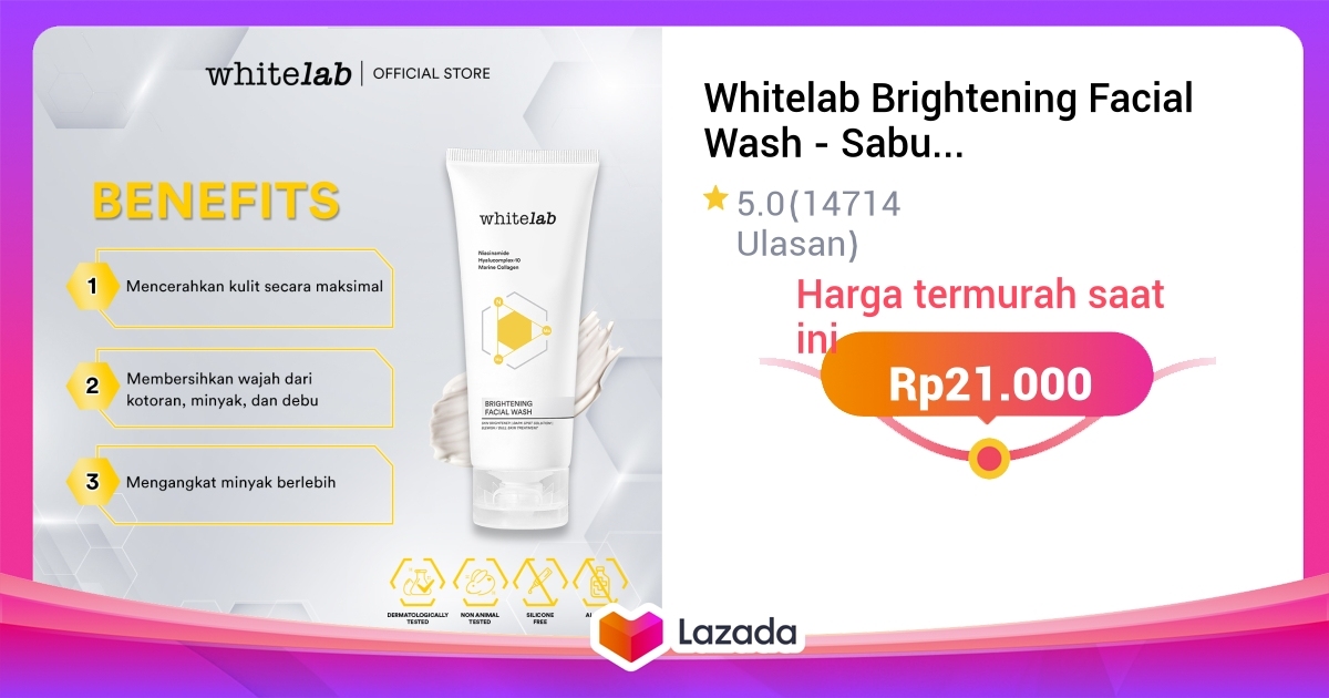 Whitelab Brightening Facial Wash Sabun Pembersih Muka Pencerah Dengan