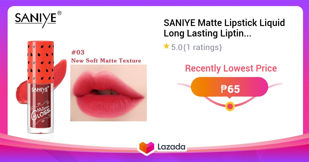 Saniye Matte Lipstick Liquid Long Lasting Liptint Waterproof Colors