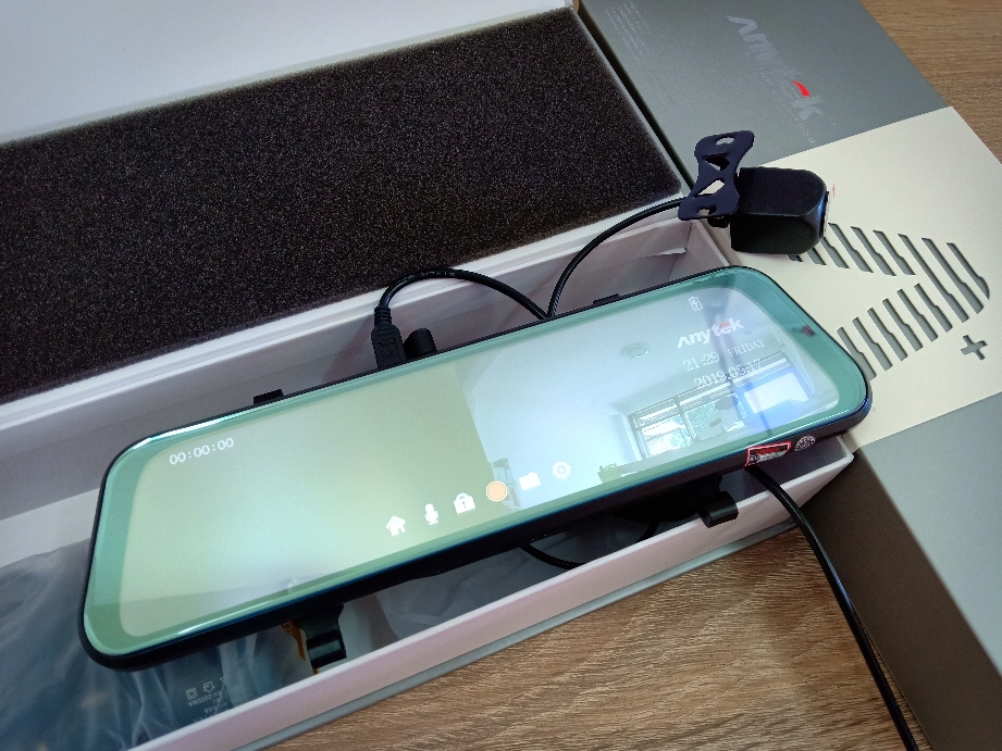 Anytek T12 กล้องติดรถยนต์ ติดกระจก หน้าจอสัมผัส 9.66 นิ้ว คมชัดกลางวัน กลางคืน พร้อมกล้องหลัง + อุปกรณ์เสริมสำหรับติดตั้งครบชุด 9 8c25d59d4a39a8e8b9058ad583750347