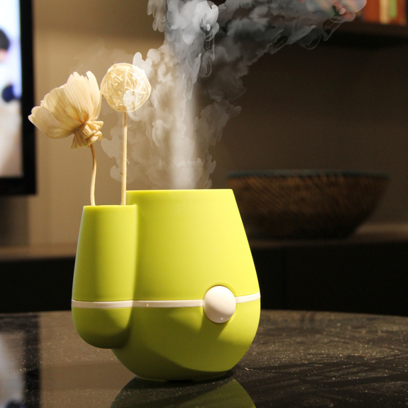 USB Flower Vase Shape Home Office 220ml Air Mist Purifier Humidifier Green Singapore