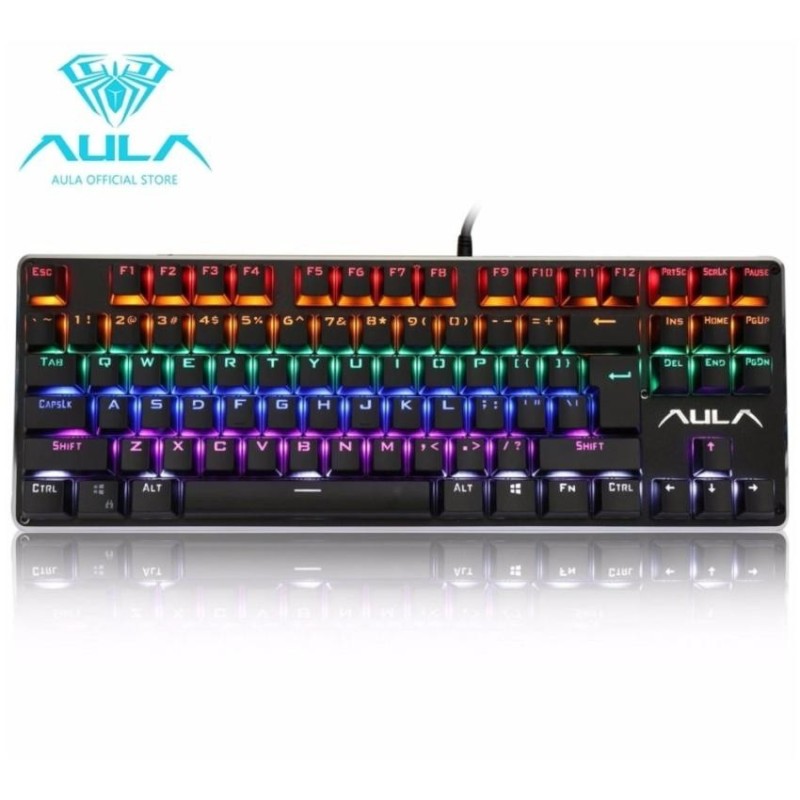 AULA OFFICIAL F2012 Mechanical Gaming Keyboard MulticolorBacklit(Black) - intl Singapore