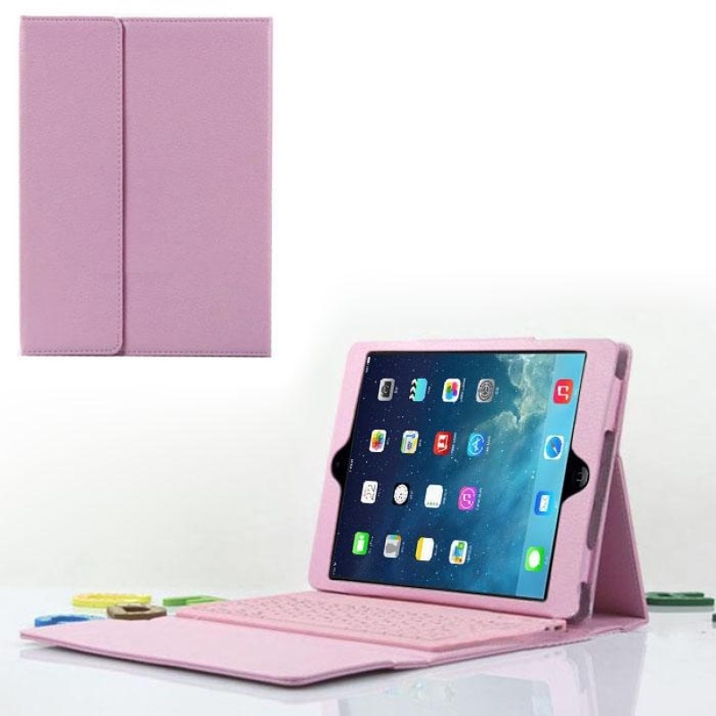 Bluetooth Keyboard Folding Leather Case Cover For iPad Air 5 Pink - intl Singapore