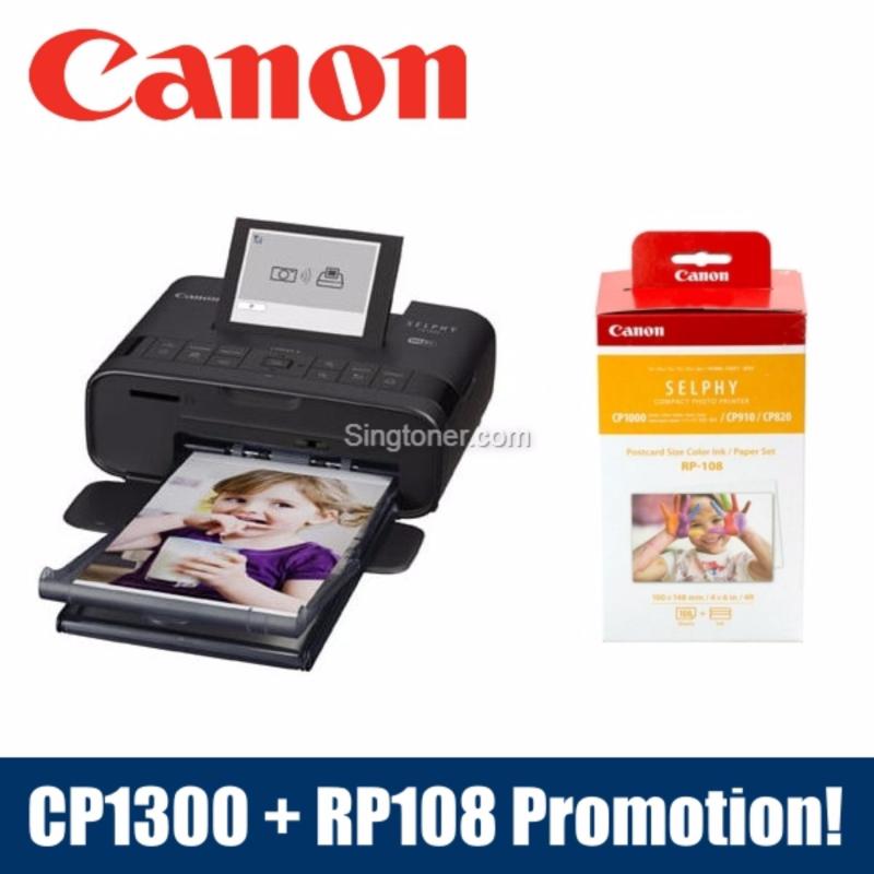 [Singapore Warranty] Canon SELPHY CP1300 Mobile Wi-Fi Printer Black Pink White + RP108 Singapore