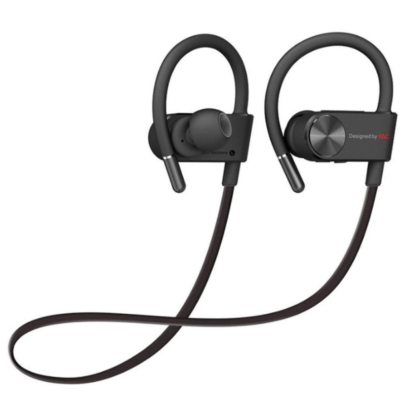 niceEshop Bluetooth Earbuds,Sport Headphones With Adjustable Earhooks,IPX 4 Waterproof Sweatproof Earphones For Running Gym Workout Exercise Headset Suitable IOS And Android Smartphones (Black) - intl Singapore