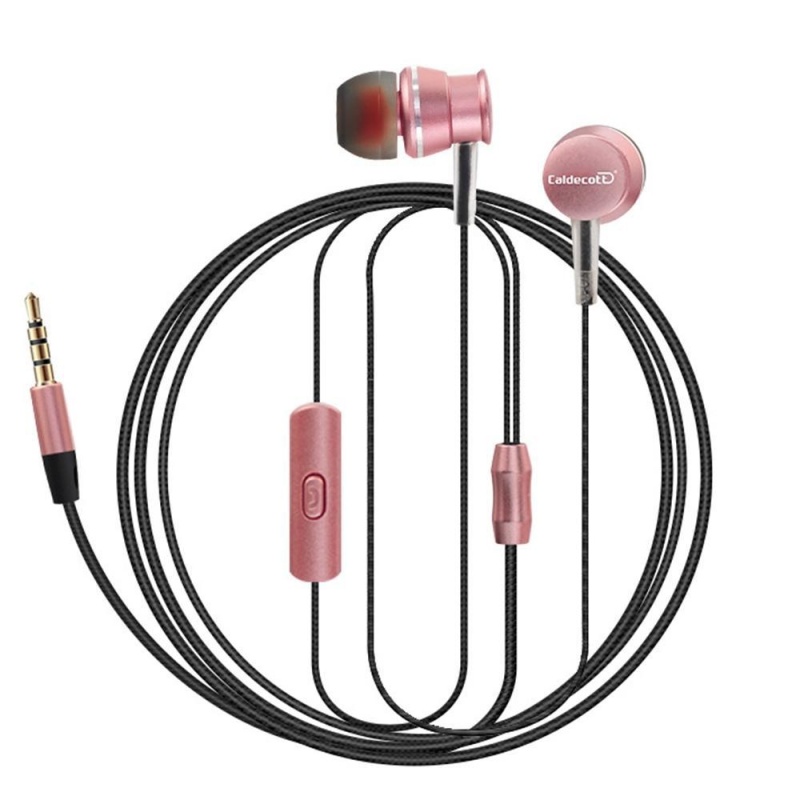 niceEshop New Sports Headphones Metal Cable Hanging Ear Headphones With A Microphone Drive-by-wire General Headphones (Rose Gold) - intl Singapore