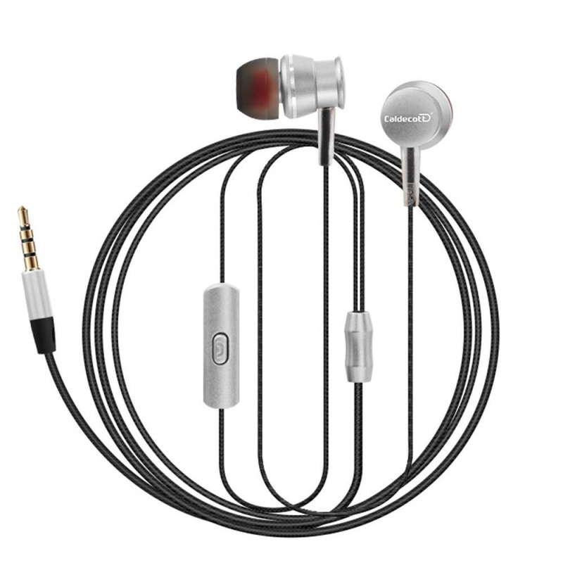 niceEshop New Sports Headphones Metal Cable Hanging Ear Headphones With A Microphone Drive-by-wire General Headphones (Silver) - intl Singapore