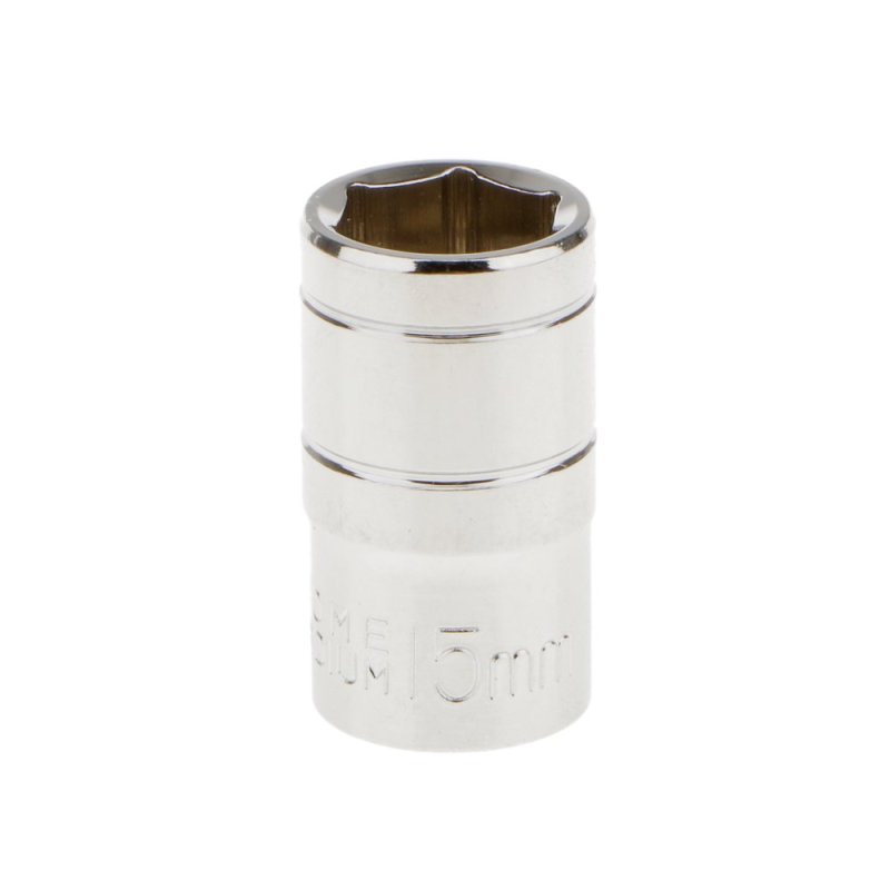 BolehDeals 15mm Short 1/2 Drive Socket Metric Hexagonal Chrome Winding Vanadium Part(Export)
