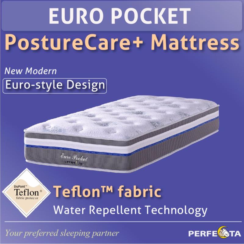 Single size* Euro Pocket Posture Care Plus Mattress * Individual Pocketed Spring * with Teflon fabric * water repellent technology