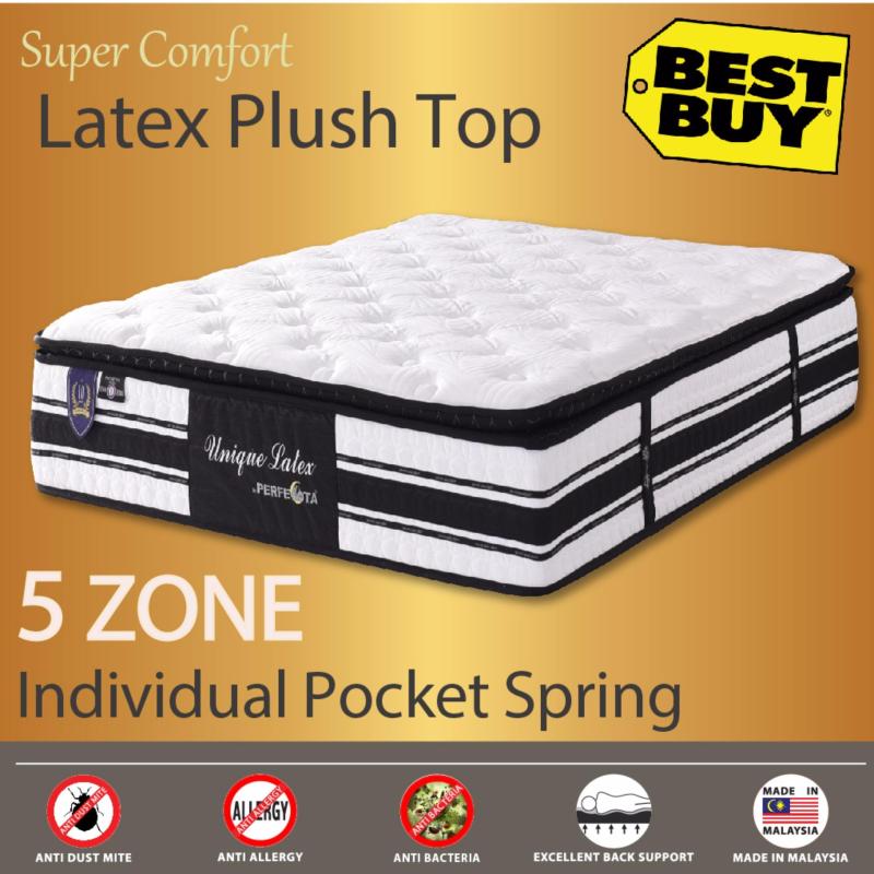 Premium Latex Plush Top * 30cm Thickness * Unique Latex * 5 Zone Individually Pocket Spring