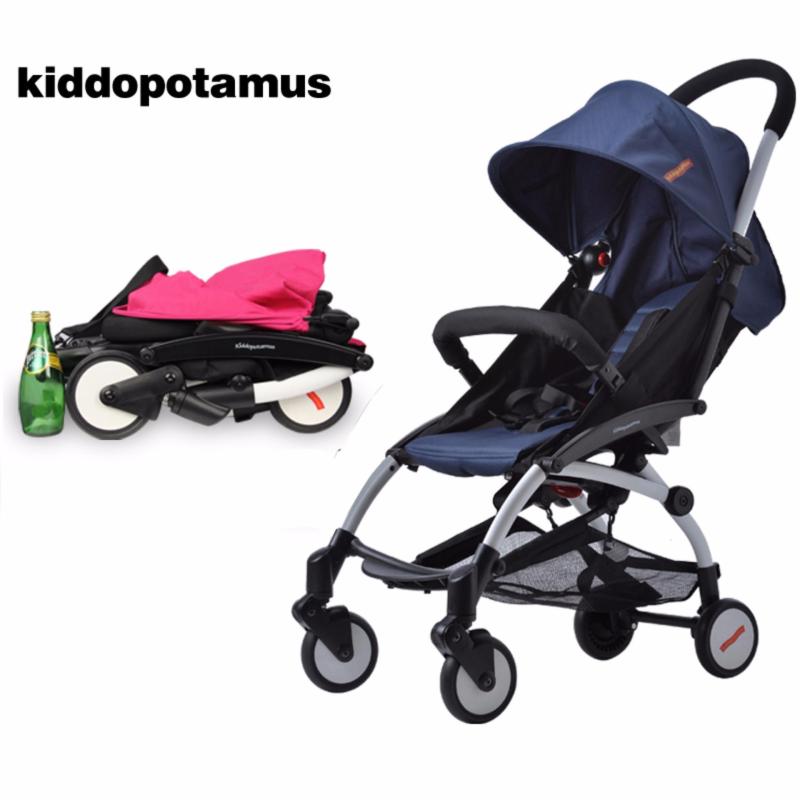 Kiddopotamus® (Stroller+Organiser+Hook) Cabin size Ultra Lightweight one hand fold stroller - Navy Blue Singapore
