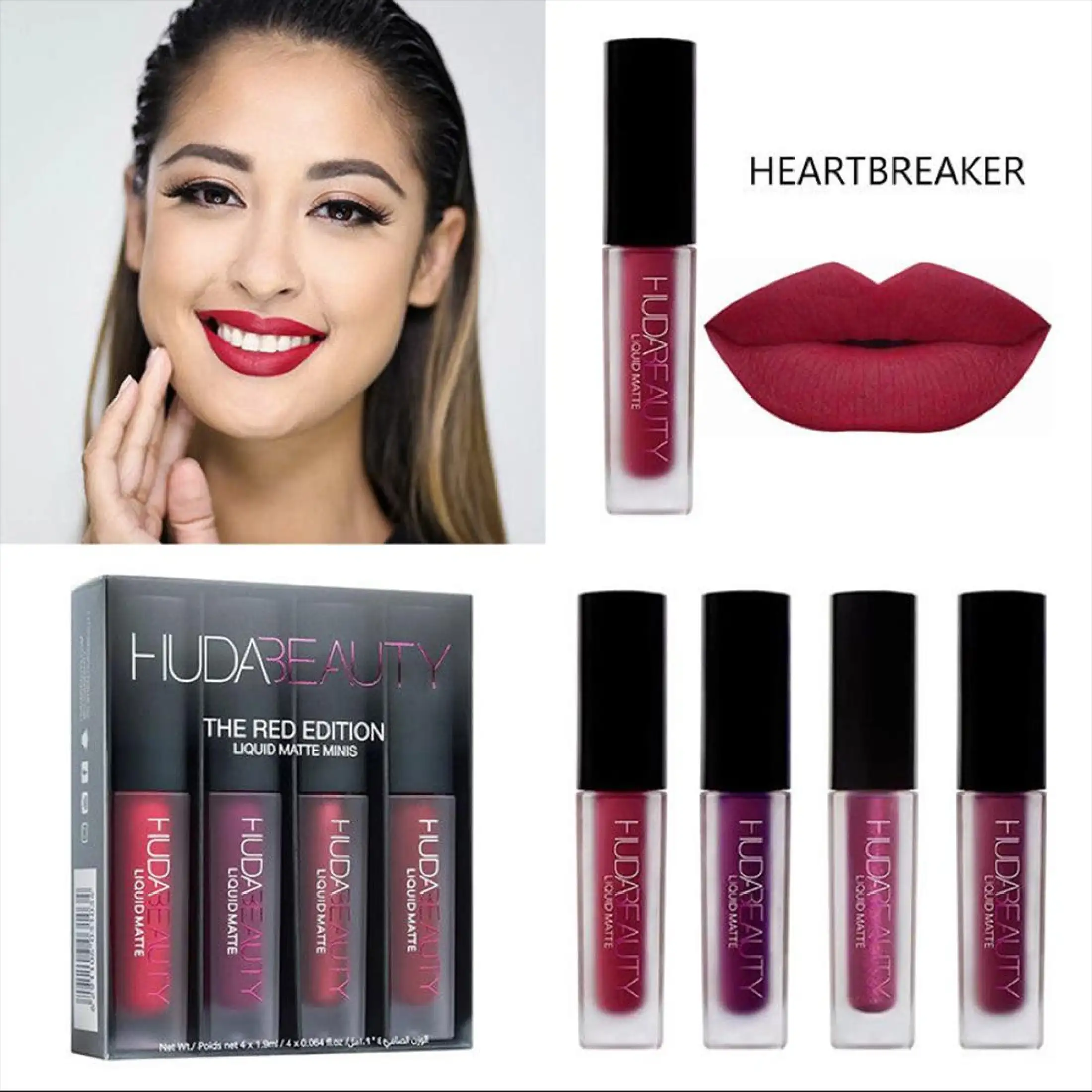 huda beauty matte lasting lipstick set