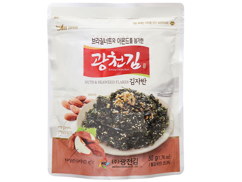 Rong biển trộn cơm hạnh nhân và quả hạch Brazil Tohogenkai gói 50g