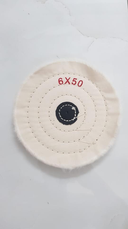 Combo 10 cái Bánh vải Cotton trắng đánh bóng 150mm- 6"x50 lớp