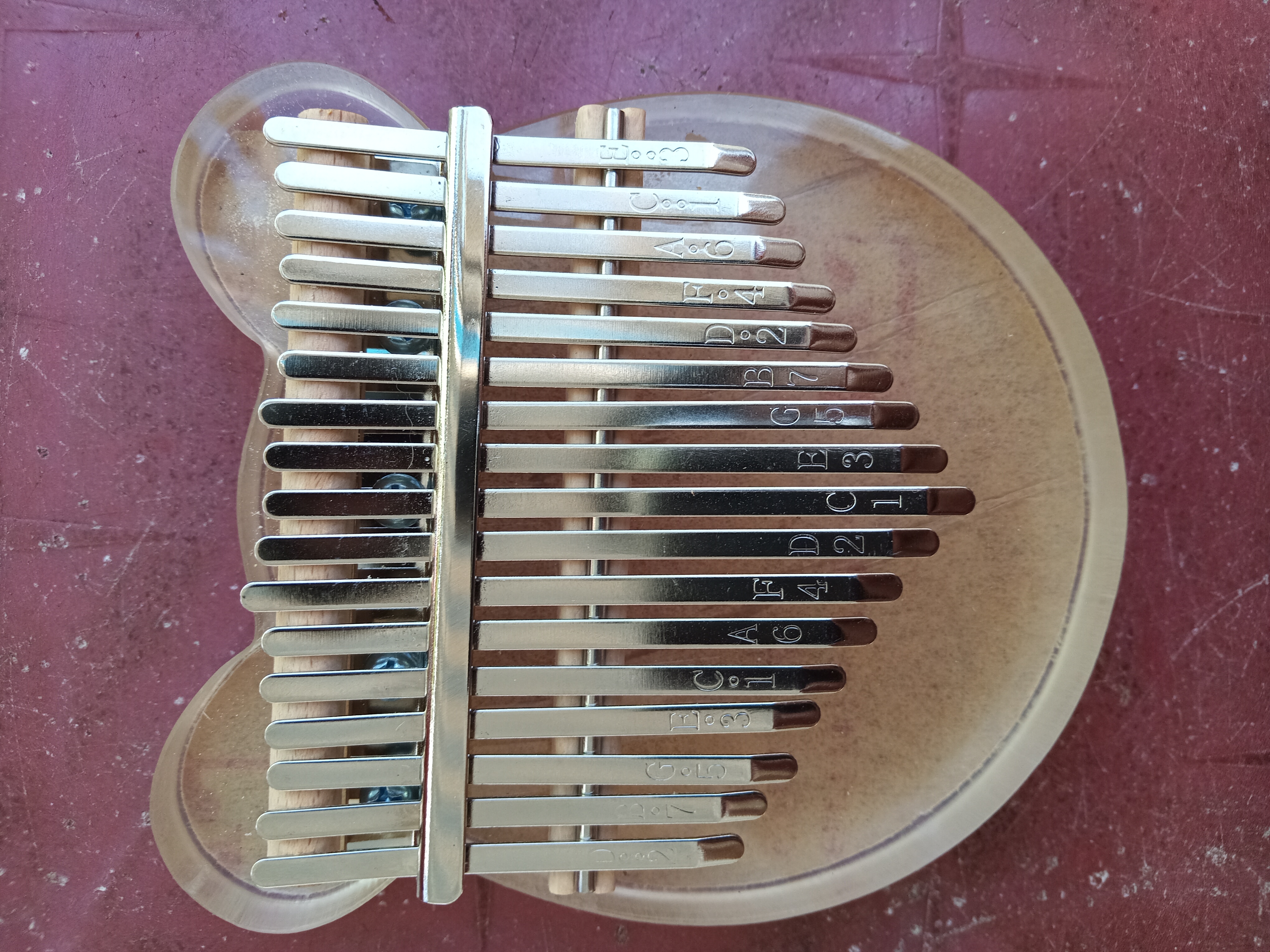 Đàn kalimba gấu pha lê 17 phím dành cho bé tập chơi