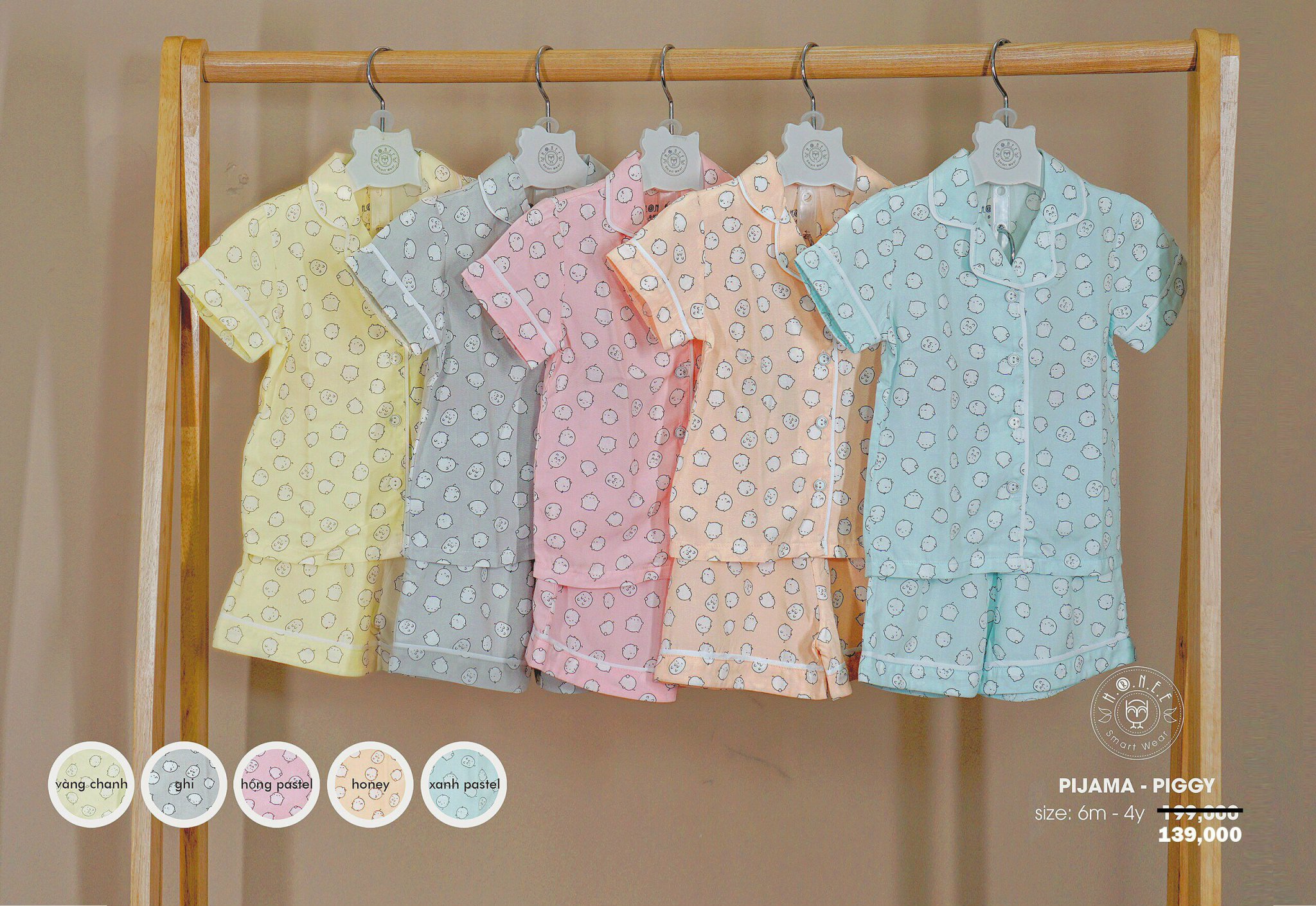 Bộ Pijama HRNEE vải siêu mát cho bé