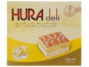 Bánh bông lan hương bơ sữa Hura Deli hộp 168g 6 cái