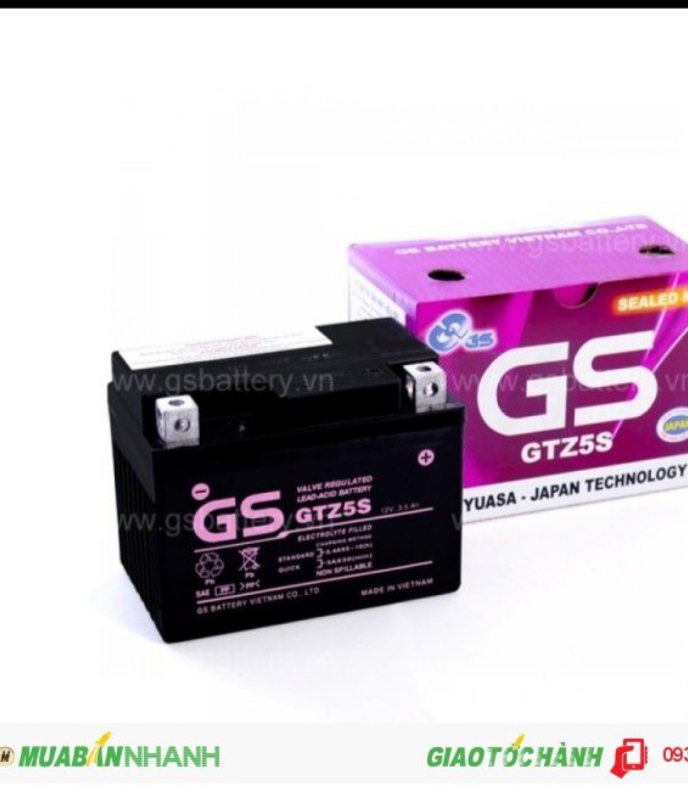 Bình ắc quy khô GTZ5S 12V-3.5AH ắc quy xe máy wave RSAirbladeFuture NeoExciter135/150 bảo hành 1 đổi 1 trong vòng 6 tháng theo nhà máy