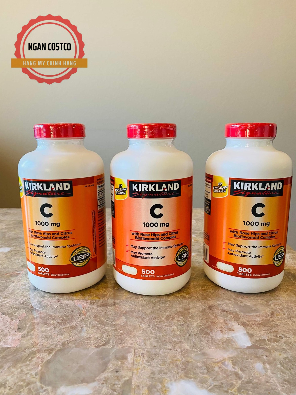 Viên uống Bổ sung Vitamin C Kirkland Signature 1000mg - 500 viên