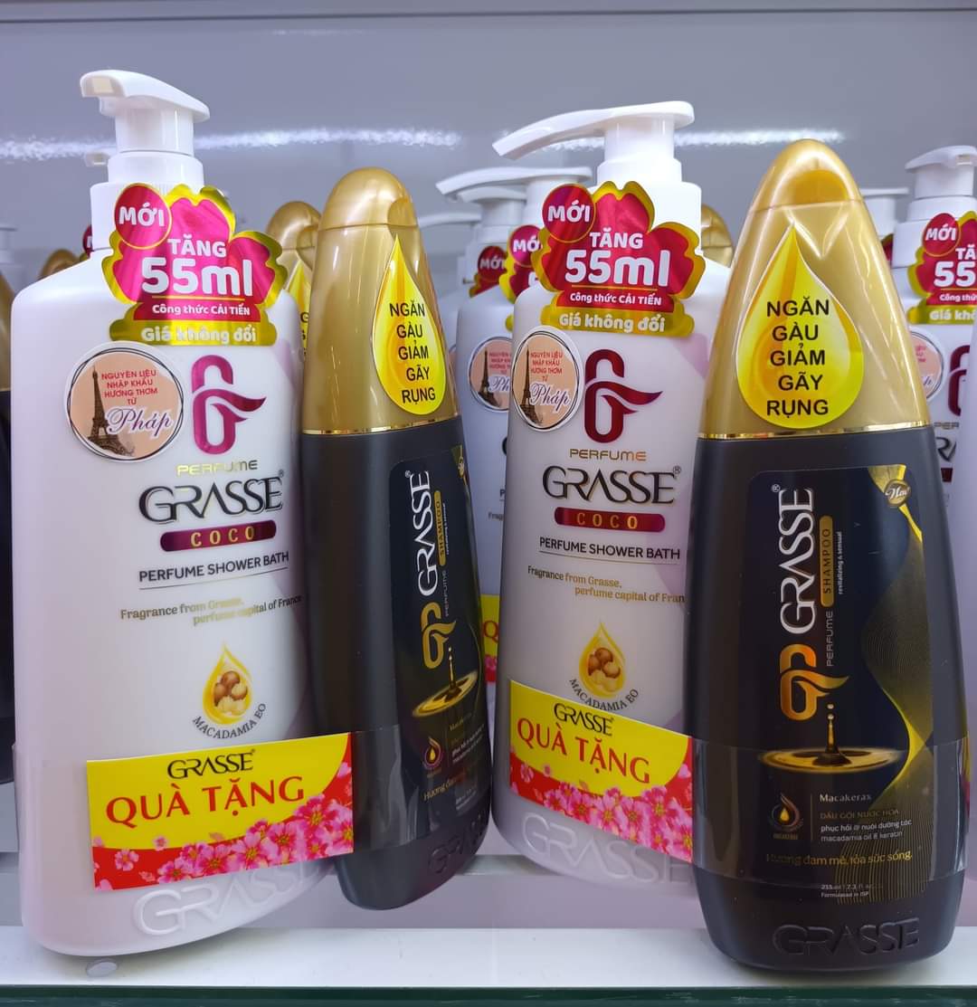 Sữa tắm hương nước hoa grasse 620ml+ tặng kèm dầu gội hương nước hoa grasse 215ml