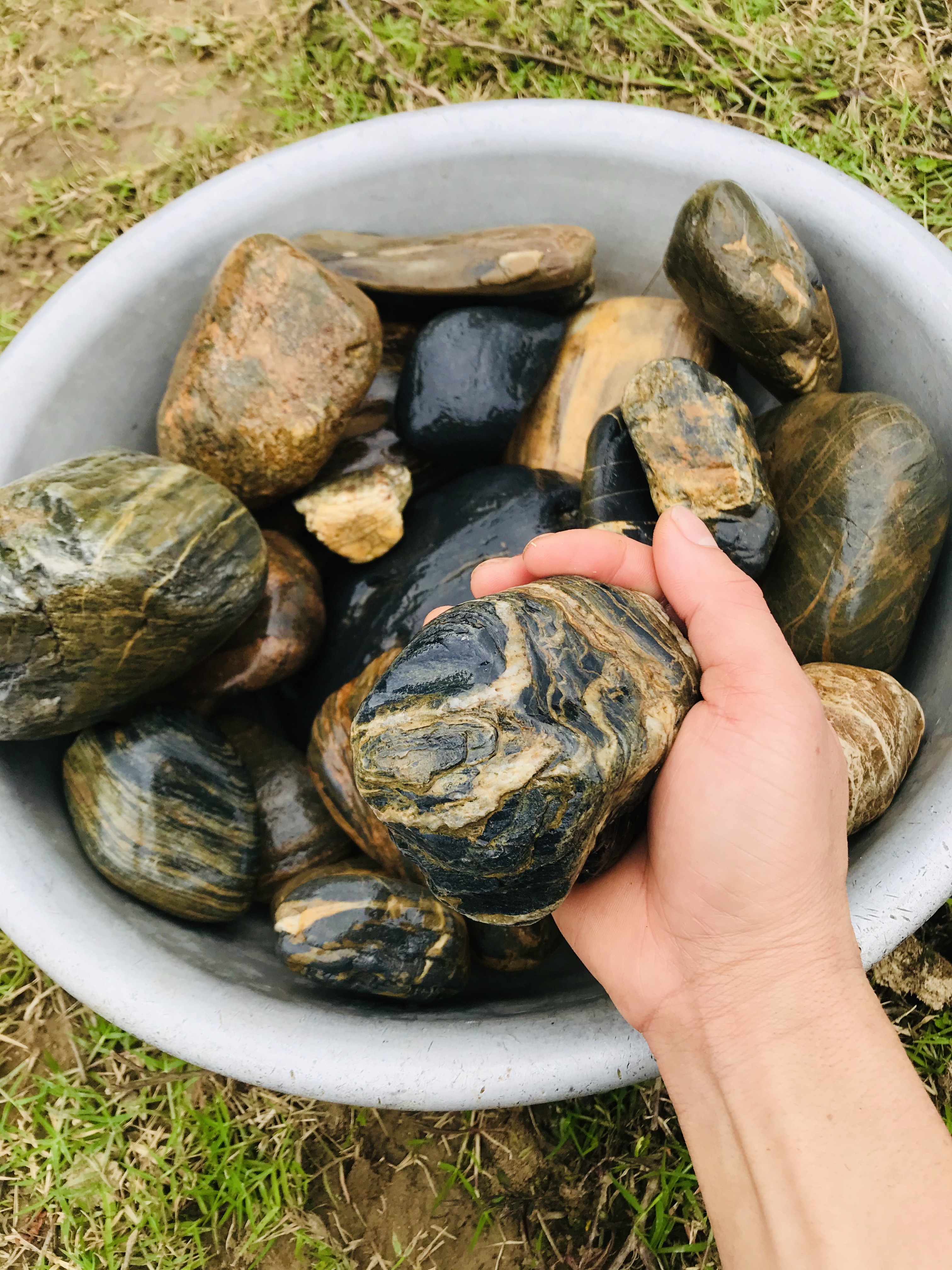 Đá cuội vân mây 1kg