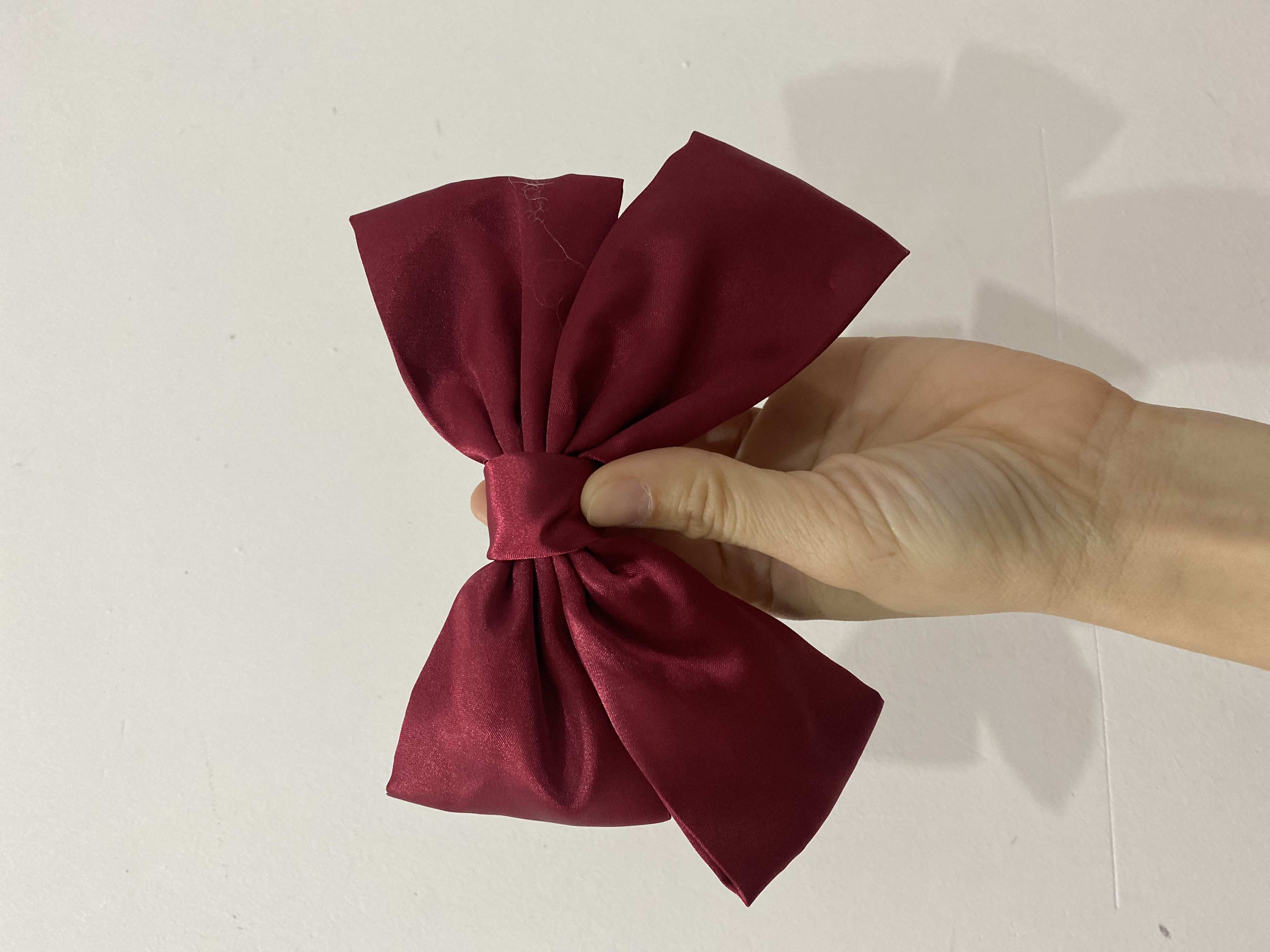 Kẹp tóc phối nơ bản to vải lụa đẹp phong cách Hàn Quốc