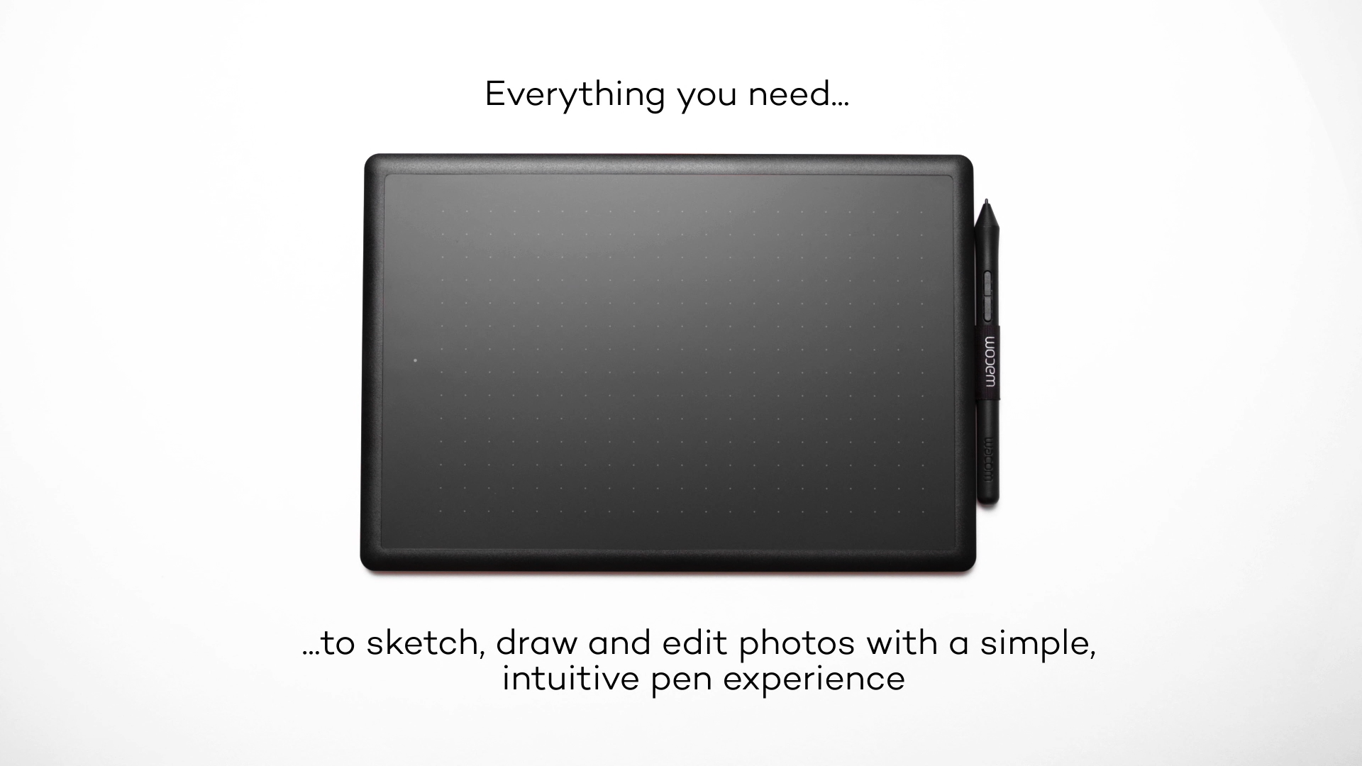 One by Wacom Small (CTL-472) Graphic Drawing Pen Tablet Black/Red