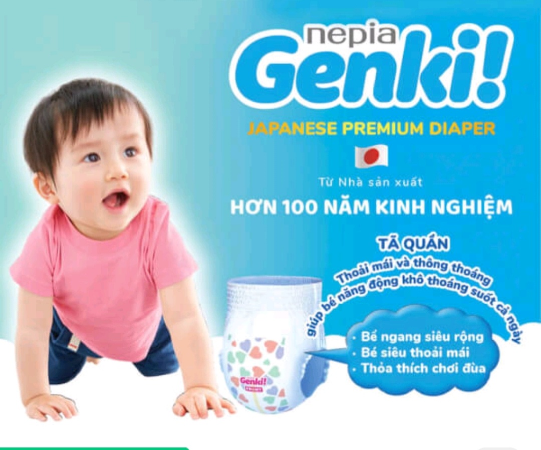 Tả dán genki nhật size s 4-8kg, 72 miếng