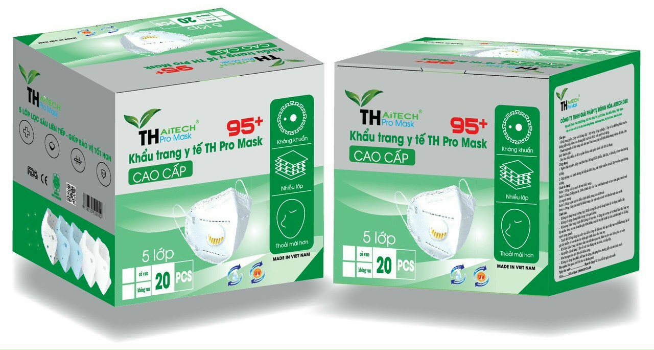 Hộp 20 cái khẩu trang n95 th pro mash có van